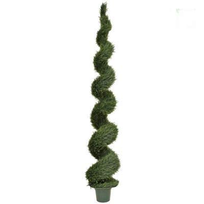 JustArtificial Artificial Topiary Cedar Spiral UV - 300cm, Green