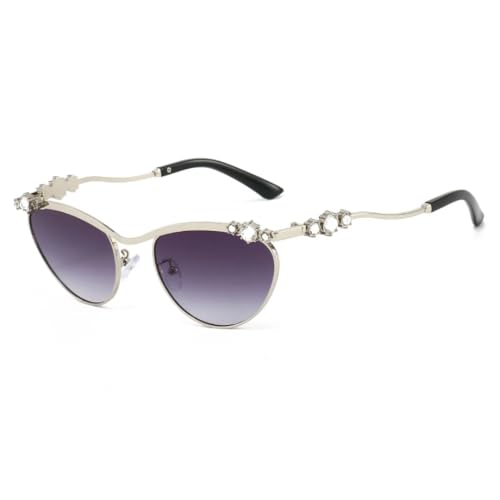 Lunettes de soleil œil de chat femmes strass mode soirée protection UV400