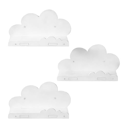 Genérico Estanterías Nube | 3 Piezas 29.5x9.4x15cm Esquineras | Balda Guardería | Soporte Mural Cuentos Infantil | Dormitorio Baño Sala Juego Apartamento Esquina Organizador