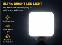 Image of LED Mini Fill Light with Universal Clip Mount, Portable Camera Light for Smartphone, Laptop & DSLR, 3 Brightness Levels, Soft Diffused Light for Video Calls, Selfies(Battery Not Included)