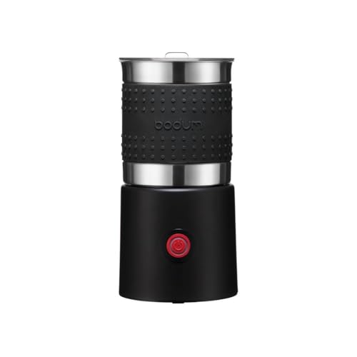 Bodum 11901-01EURO Bistro Mousseur à Lait Chauffant électrique 600 W, Bol INOX détachable, Noir