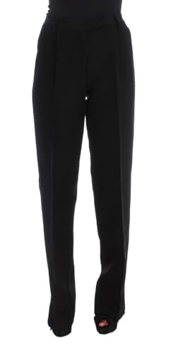 Jean large Ermanno Scervino en soie noir fini les pantalons rigides optez pour le confort
