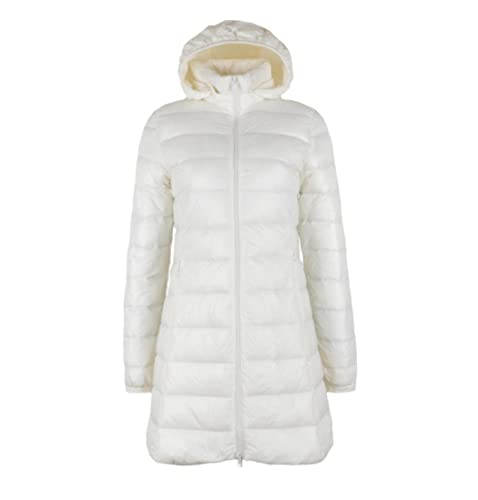 Doudoune d'hiver pour femme beige manteau long de randonnée
