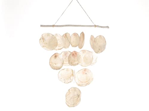 NaDeco Capiz-Windspiel Perlmutt Klangspiel Wasserfall-Mobile