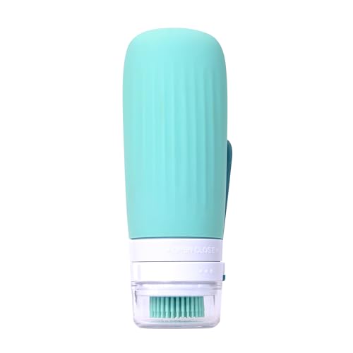 Flacon brosse silicone turquoise de 100 ml rechargeable pour vos voyages - 2