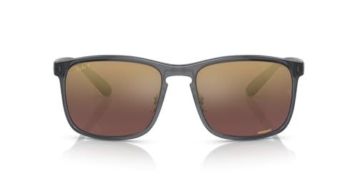 Image of Ray-Ban RB4264 Chromance Square Sunglasses | Ray-Ban Sunglasses for Men - Crystal Polarized Designer Sunglasses with Adjustable Nose Pads