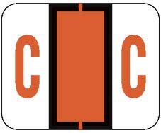 Alphabetic Color Code Labels, Compatible with BCCR Series- Letter C, Dark Orange (120/Package)