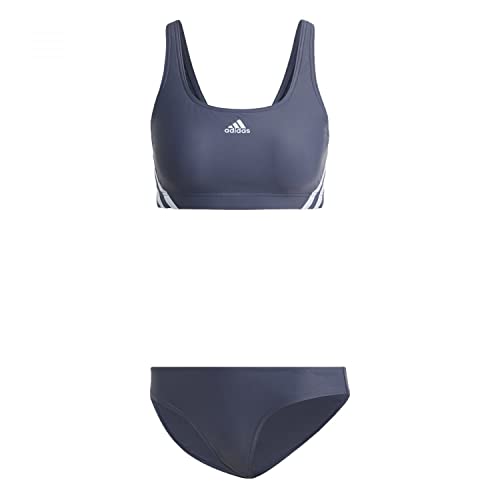 adidas Damen 3-Stripes Bikini, Shadow Navy/Blue Dawn, 36