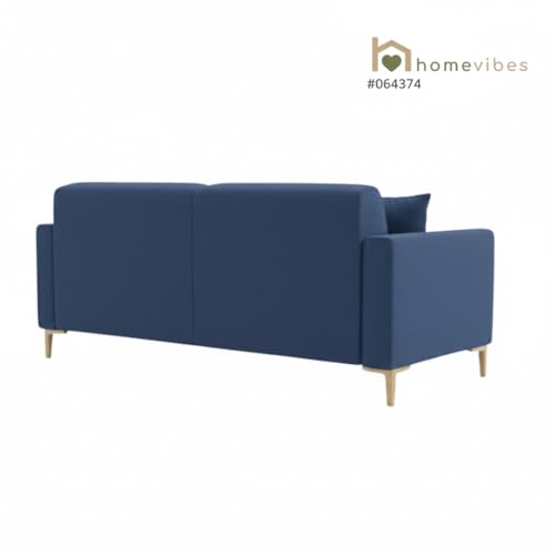 Image of 3+1+1 Seater Velum Fabric Sofa Set for Living Room, Modern Design with High Density Foam, Solid Wood Frame, Ergonomic Comfortable Seating for Home & Office (Blue, 3+1+1) | Soft foam comfort, Strong wood frame