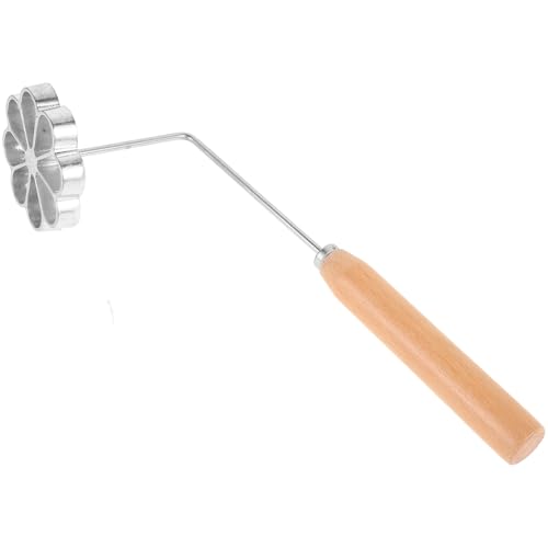 DOITOOL Molde para Freír Timbales Caseros de Aluminio Mango de Madera Antióxido Utensilio de Cocina para Aperitivos Fritos Herramienta Pequeña para Restaurantes y Cocinas Familiares