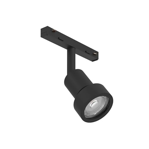Eglo Accesorios para sistema Easy Track, adaptador foco de techo para riel, luz para enchufar, accesorio riel de techo, plástico negro, casquillo GU10