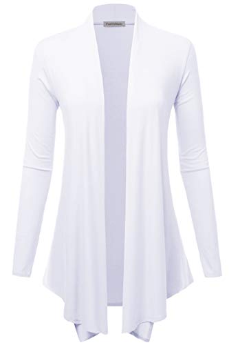 Image of Women's Drape Front Open Cardigan Long Sleeve (S-2X, Made in USA)