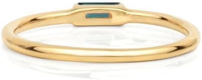 Black Onyx Baguette Ring, Sterling Silver 925, Minimalist Stacking Ring, Dainty Jewelry, Handmade Gift for Her, Simple Elegant Ring for Women- GJH078