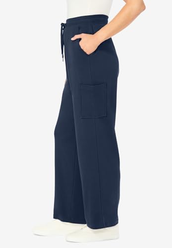 Woman Within Plus Size Petite Womens Plus-Size Knit Pull-On Drawstring Cargo Pants - 18/20, Navy3