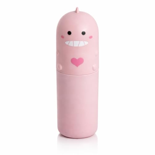 Porta Escova de Dente Dinossauro com Tampa Estojo Dental Portátil para Escova e Pasta Case Organizador para Viagem Escola Banheiro (Rosa)