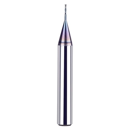Image of SpeTool 1 /32 Down Cut CNC Router Bits 1 /4 Inch Shank with TAC Long Life Coated , Solid Carbide Spiral End Mill Plunge Cut for Wood Engraving Carving