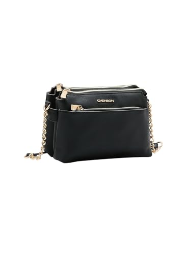 Chenson, Bolsa Feminina Chenson Transversal Carteira de Lado Original Cor:Preto