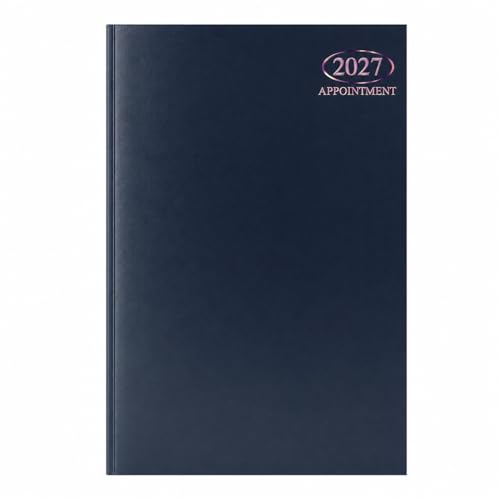 Image of Sixstore 2027 Appointment Week to View A4 Diary, A4 WTV Planner Hardback Cover Casebound, Hourly Appointment Slots from 9:00 to 17:30 Monday to Friday, Black