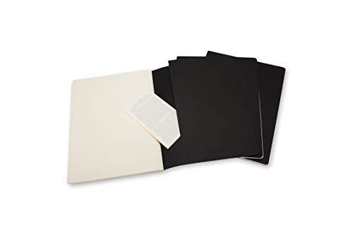 Moleskine Cahier Journal, Soft Cover, Xl (7.5" X 9.5") Plain/Blank, Black, 120 Pages (Set Of 3) #TOP6