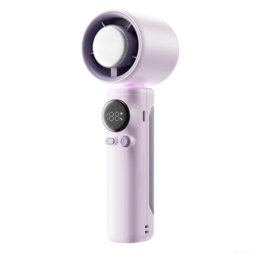 Zoegneer Mini ventilador eléctrico de refrigeración por hielo, ventilador de refrigeración portátil recargable y ligero para un funcionamiento silencioso con flujo de aire ajustable (rosa)