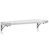 Mahlzeit Edelstahl Wandregal 120 x 30 cm | Küchenregal, Klappbar, Silber | Edelstahlregal, Wandmontage | Wandregal für Küche, Küchenwandregal, Ablage für Wand, Gewürzregal für Gastronomie