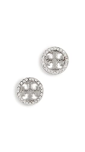 Image of Tory Burch Women's Icon Pave Circle Stud Earrings