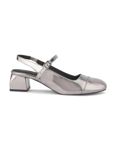 Image of JM LOOKS Women's Square Toe Block Heel Mules with Adjustable Strap & Comfortable Sole - Stylish Buckle Design