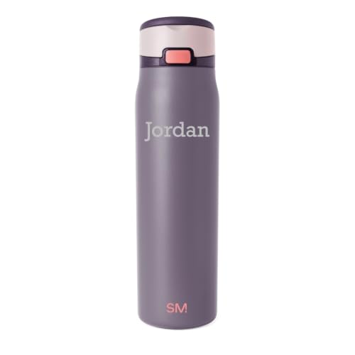Image of Simple Modern Personalized Water Bottle with Straw | 30oz | Purple | Mesa Loop Insulated Water Bottle with Handle for School, Sports, Travel | Leak Proof, Stainless Steel | Custom, Iris Sage