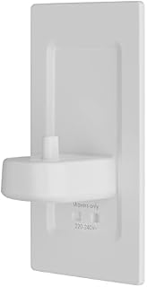 in-Wall Twin Electronic Toothbrush Charger by ProofVision Compatible with Oral B/Braun Electric Toothbrushes. Fascia Plate in a 3 Colour Choices (Brushed Chrome)