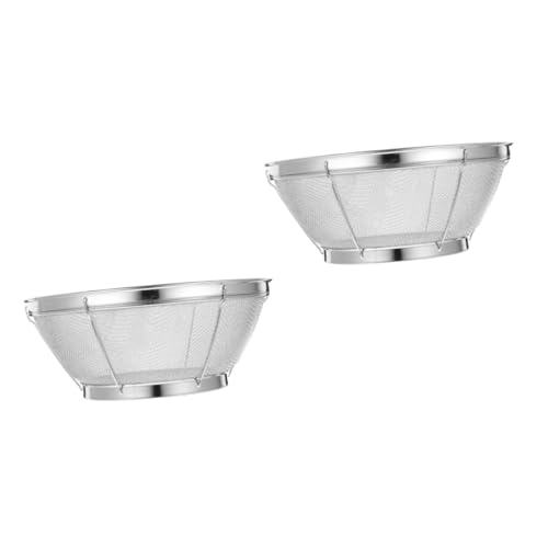 Garneck Filtrante in Acciaio Inossidabile da 2 Pezzi a Maglie per Scolare Frutta E Verdura per La Cucina