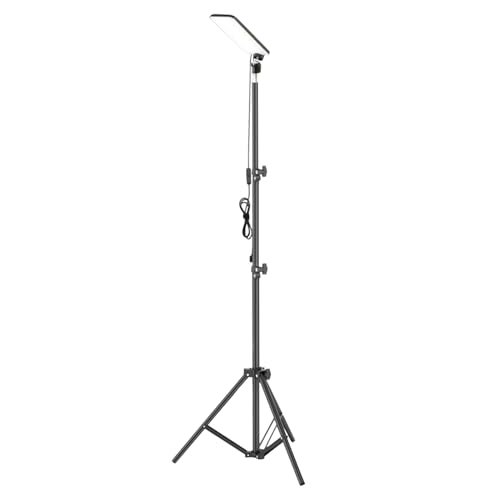 Tktouci Camping Light with Stand - Outdoor Telescoping Light with Stand,High-Brightness Fishing Tripod Lamp for Canopy Tent Workshop Garage Indoor Outdoor Beach