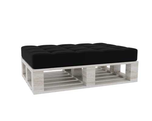 Coussin pour Palette Coussin d'assise Dossier piqué PFG (Coussin d'assise 120x60, Noir)