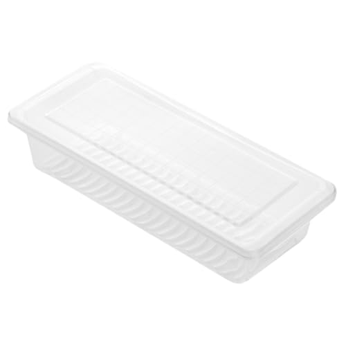 VALICLUD Boîte Alimentaire Plastique avec Égouttoir, Boîte de Conservation Rectangulaire Transparente, Petite Taille, Bac de Rangement Hermétique pour...