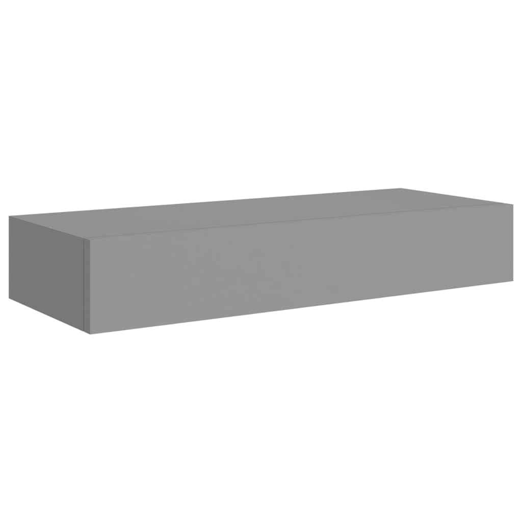 vidaXL Wall-mounted Drawer Shelf Home Living Room Bedroom Furniture Shelving Ledges Floating Cabinet Wall Display Storage Shelf MDF Grey