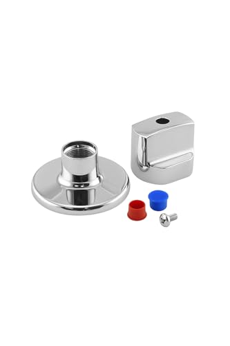 Embellecedor de Llave de Paso con Mando redondo, Zamak Cromado Pulido, 69x54 mm, Compatible con Ducha y Grifo Empotrado (MANDO REDONDO) FLUVIA