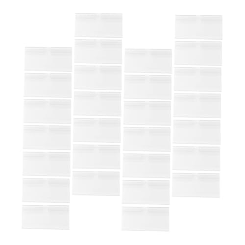 JOINPAYA Portaetiquetas para Estanterías de PVC Transparente 50 Unidades 50X42Mm Etiquetas para Tiendas y Supermercados Portaetiquetas Reutilizables para Contenedores y Exhibidores