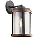 Kichler Lighting Barrington Distressed Black and Wood Outdoor Wall Light, 16" H