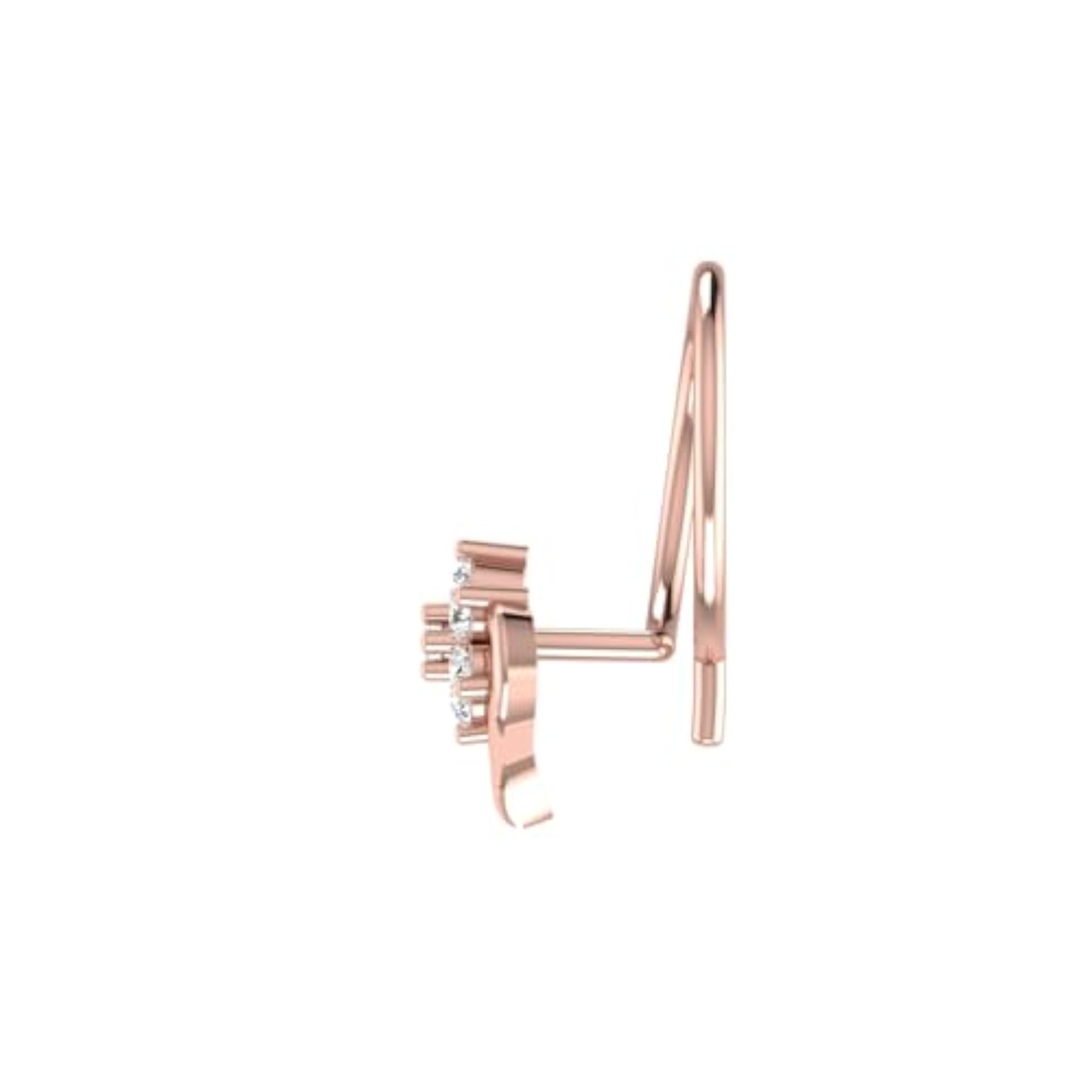 Women's 18K Rose Gold & Certified Diamond Nosering, Elegant