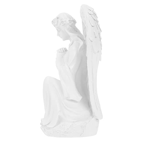FUTUREORYY 1pieza Adorno De Resina De Ángel Orante Decoración Religiosa para Escritorios y Hogares Estatua De Ángel Postura De Oración Accesorio para Oficinas y Iglesias