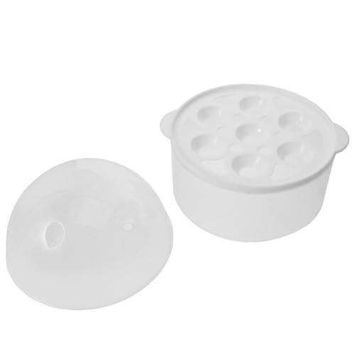 HOODANCOS Rejilla de Vapor para Cocinar Huevos al Hogar con Tapa Redonda de Plástico Resistente, Soporte Multiusos para Olla, Bandeja de Vapor de 15 Cm para Vaporera Eléctrica, Accesorios