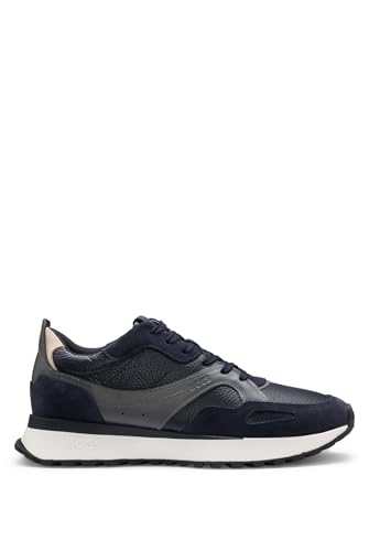BOSS Hommes Jonah Runn Baskets en Cuir Noblement Finies pour l'Élégance