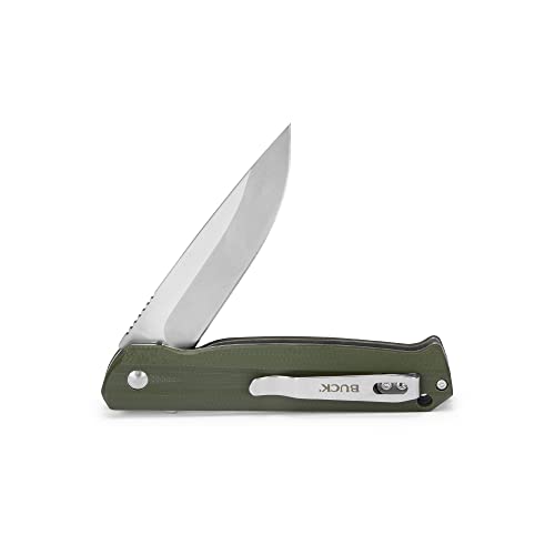 Buck Knives 251 Langford Folding Ball Bearing Flipper Liner Lock Pocket Knife with Removable Clip (Green)