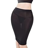 MANJIAMEI Damen Glanz Bodycon Midirock, Sexy Transparenter Bleistiftrock...