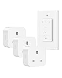 DEWENWILS Wireless Remote Control Sockets, 13A 3120W Switches with Magnetic Control, 30M/100ft Long Range, for Vacs, Christmas Lights, Fans, 1 Remote and 3 Sockets