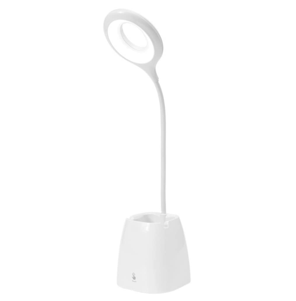 Habrur Klemmleuchte Schreibtischlampe Dimmbare LED-Schreibtischlampe Mit Stifthalter USB-Lesetischlampe Nachttisch-Augenschutz Touch-Control-Lesetischlampen Leselampe Klemmlampe (Blue : Blanc)