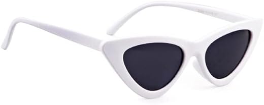 Eymen I®, Sunglasses UV400 Protected Cat Eye Sunglasses for Women Girls Ladies Vintage Cateye Triangle Frame (White)