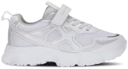 Slazenger FAST TRACK I Unisex Çocuk Cırt Cırtlı Beyaz/Gümüş Günlük Spor Ayakkabısı - Görsel 1