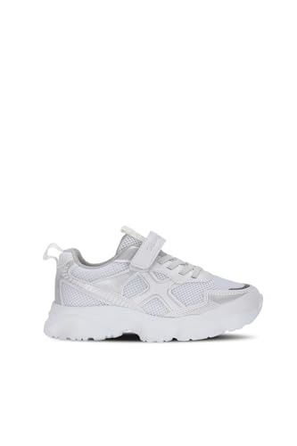 Slazenger FAST TRACK I Unisex Çocuk Cırt Cırtlı Beyaz/Gümüş Günlük Spor Ayakkabısı