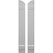 Ekena Millwork ARW101BE207X33PRH Americraft Two 2 Exterior Real Wood Joined Board-n-Batten Shutters w/Elliptical Top (Per Pair), 7"W x 33"H, Primed
