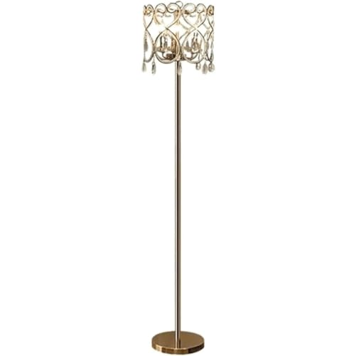 AMULONG Retro Lámpara de Pie Lámpara De Pie Moderna K9, Lámpara De Pie Decorada con Cristal con Base Resistente, Luz De Lectura para Sala De Estar Lámpara de Pie para Salón